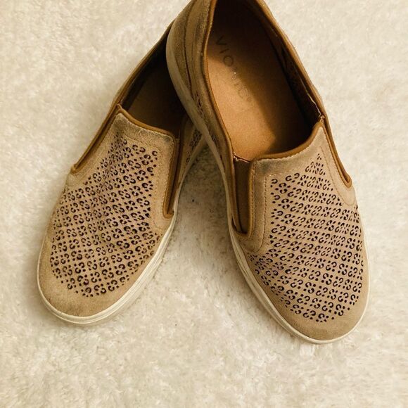 Vionic Tan Suede Kimmie Skip On Sneakers - Picture 2 of 8